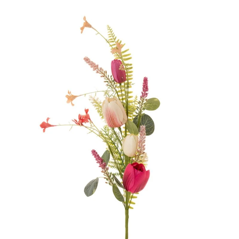 ARTIFICIAL PINK WHITE TULIP SPRAY 70CM