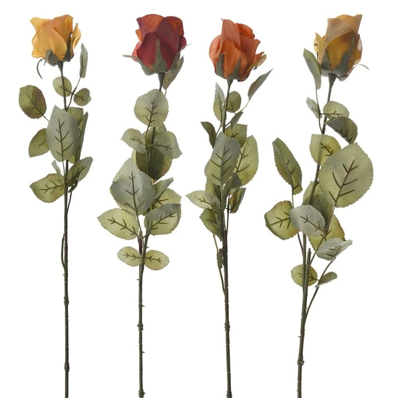 ARTIFICIAL ROSE BUD STEM 70CM IN 4 COLOURS