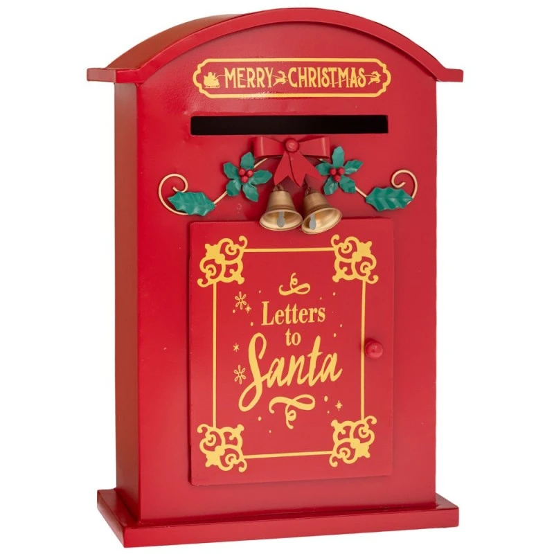 RED METAL MAILBOX 27X12X41CM