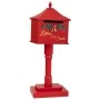 RED METAL MAILBOX ON A POLE 34.5X26.5X93.5CM