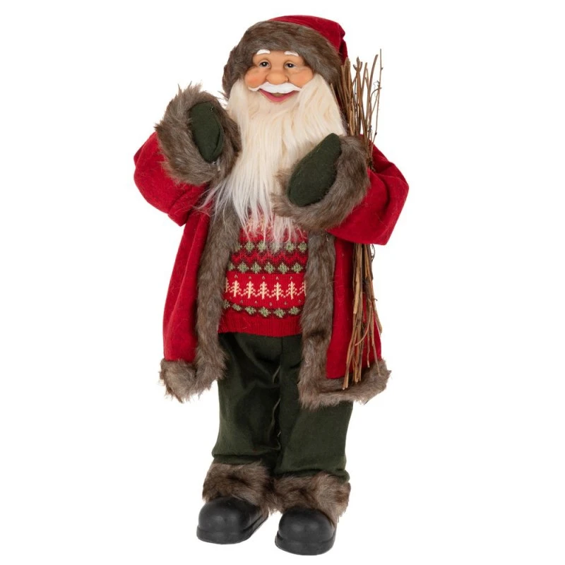 XMAS RED FABRIC SANTA 65CM