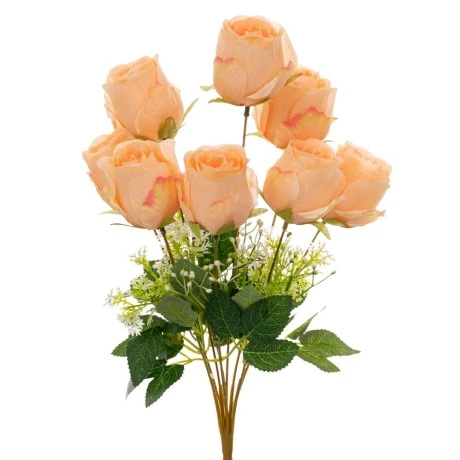 ARTIFICIAL CHAMPAGNE ROSE BOUQUET 45CM