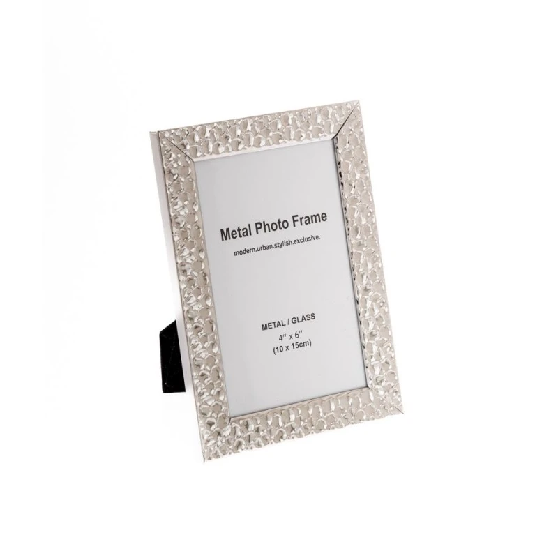 SILVER HAMMERED PHOTO FRAME 10Χ15CM