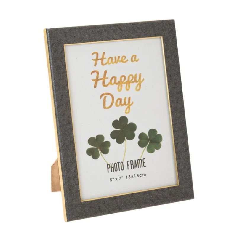 METAL PHOTO FRAME 10X15CM GREY AND GOLD