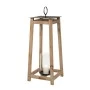 DECO WOODEN FLOOR LANTERN 41x41x106CM W METALLIC ROOF