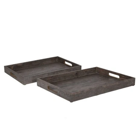 DECO WOODEN GREY TRAY S 2 48x34x4.5CM 44x30x4.5CM