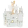WHITE RESIN BALLERINA ON ROTATING MUSICAL CASTLE WΙΤΗ LED 26Χ20Χ29.5CM