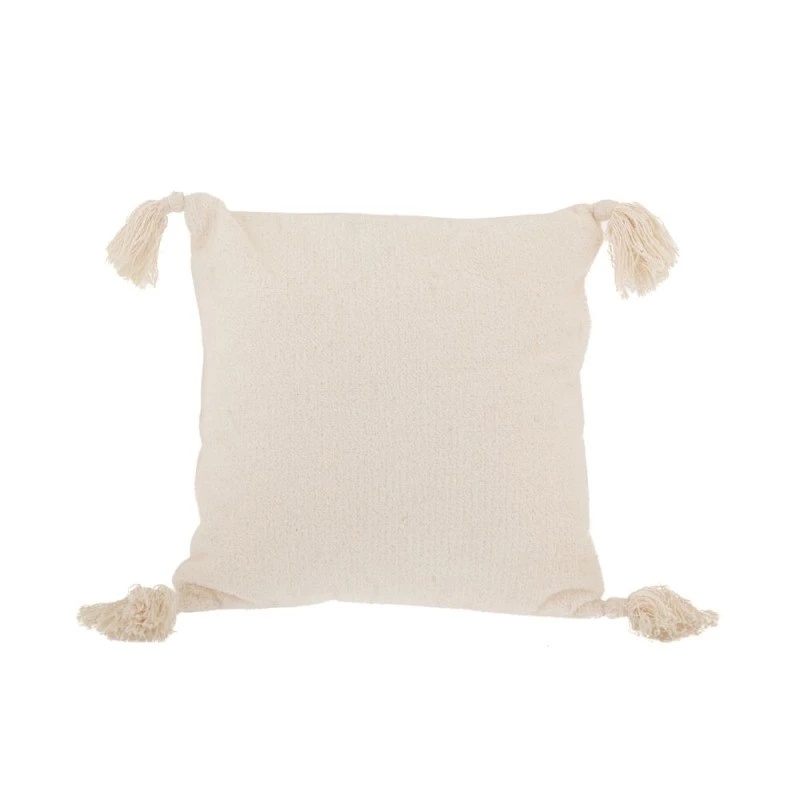 COTTON FABRIC FILLED CUSHION WHITE COLOR 40X40CM