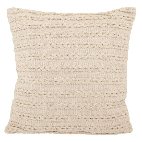 COTTON FABRIC FILLED CUSHION WHITE COLOR 50X50CM