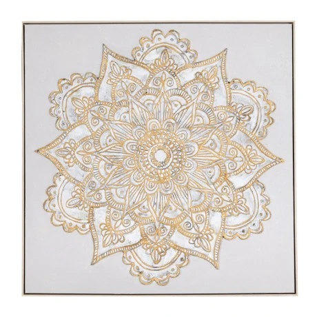 MANDALA ΕΛΑΙΟΓΡΑΦΙΑ 100Χ100ΕΚ ΜΕ ΣΑΜΠΑΝΙ ΚΟΡΝΙΖΑ ΣΕ ΚΑΜΒΑ