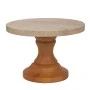 MARBLE TRAY WITH WOODEN BASE 25X17CM