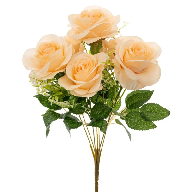 ARTIFICIAL CREM ROSES BOUQUET 43CM