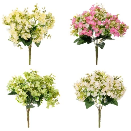 ARTIFICIAL GREEN BOUQUET WITH FLOWERS 35CM