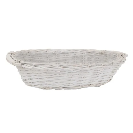 OVAL WHITE BASKET  61X48X16 CM