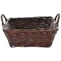 BROWN RECTANGULAR WILLOW BASKET 34X28X13CM