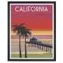 FRAMED PRINT ON CANVAS 60X80 CM CALIFORNIA RETRO STYLE