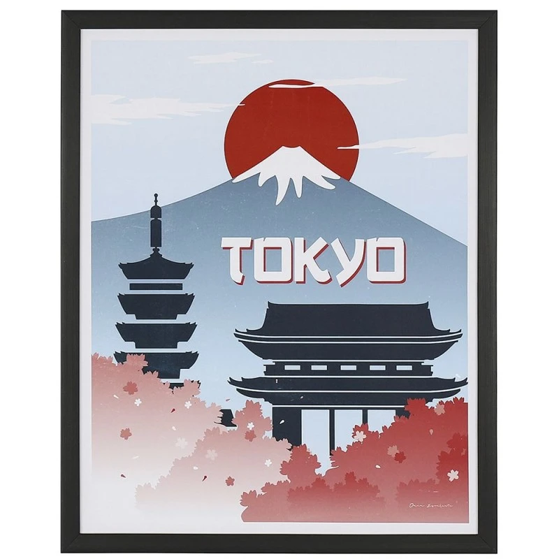 FRAMED PRINT ON CANVAS 60X80 CM TOKYO RETRO STYLE