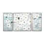 OIL PAINTING ON TOP OF PRINTED CANVAS SET 3 WITH DAISY AND SILVER FRAME 150Χ4.5Χ72.5CM