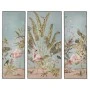 OIL PAINTING ON TOP OF PRINTED CANVAS SET 3 WITH FLAMINGO 42Χ122+62Χ122+42Χ122 CM WITH SILVER FRAME