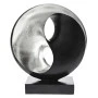 SILVER BLACK RESIN DISC SCULPTURE 25x9x30CM