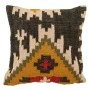 MULTICOLOR COTTON FABRIC FILLED CUSHION WITH GEOMETRICAL DESIGNS 45X45CM