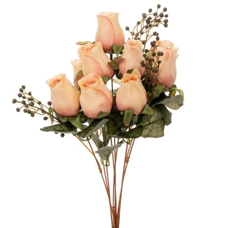 ARTIFICIAL ORANGE ROSE BOUQUET 42CM