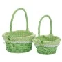 SET 2 GREEN FABRIC BASKET 25X12 30-20X10 25CM