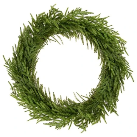 GREEN REAL TOUCH CHRISTMAS WREATH D80CM