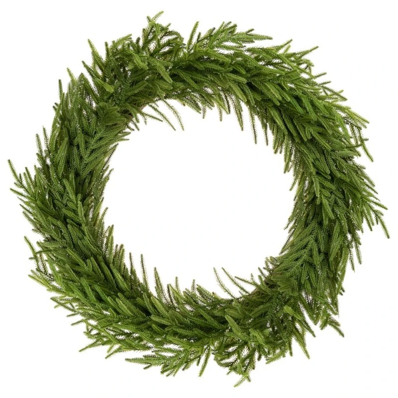 GREEN REAL TOUCH CHRISTMAS WREATH D80CM