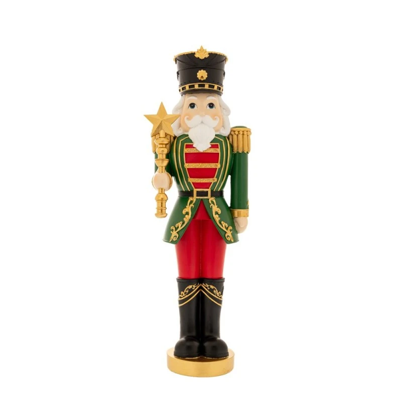 GREEN RESING SOLDIER HOLDING A STAR 21X15X59.5CM