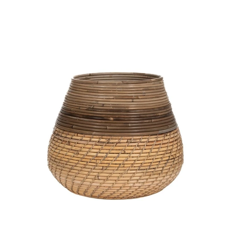 DECO RATTAN GREY BLOND POT D27 40x33CM