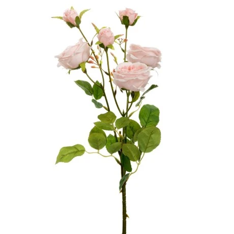 ARTIFICIAL L.PINK ROSE STEM X6 66CM