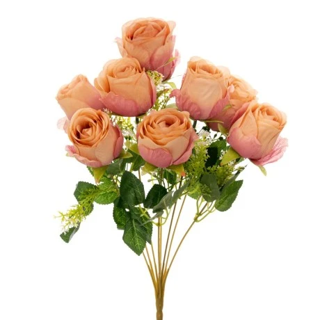 ARTIFICIAL PINK ROSE BOUQUET 45CM