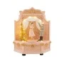 PINK RESIN CHRISTMAS BALLROOM DANCE SCENE 18x12.5x21CM WITH MUSIC-LIGHTS-ROTATING BATTERY OPPERATED