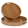 SET 2 ROUND WOODEN TRAY D35X5  D40X5CM