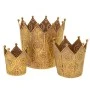 SET 3 GOLD METAL CROWN 16X15X15,5 11X11X11,5 8,5X8,5X8,5CM