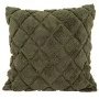 COTTON FABRIC FILLED CUSHION DARK GREEN COLOR 50X50CM