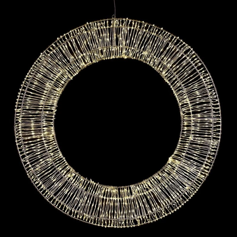 HANGING WREATH D 80X8 CM WITH 1600 WARM WHITE LED LIGHTS IP44