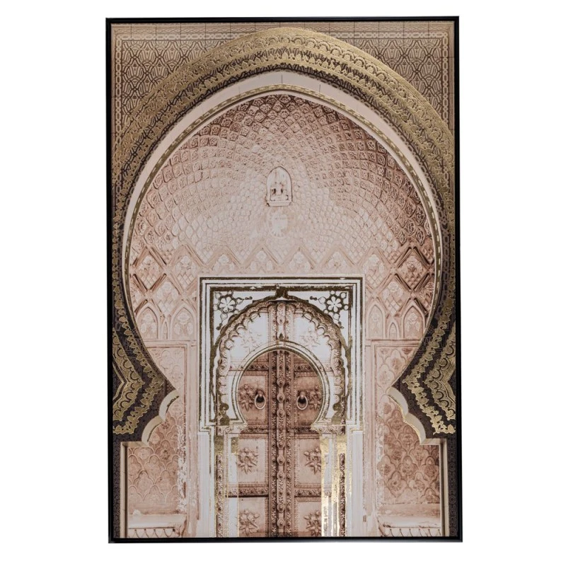 THE ORIENTAL GATE OIL PAINTING 80Χ120CM WITH BLACK FRAME ON PRINTED CANVAS
