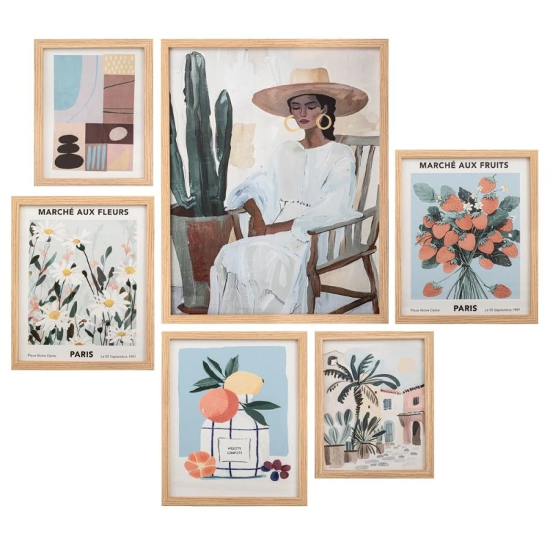 PRINTED PAINTINGS SET 6 WITH VARIOUS SUBJECTS 1Χ(40Χ50) 3Χ(25Χ30) 2Χ(25Χ20) CM
