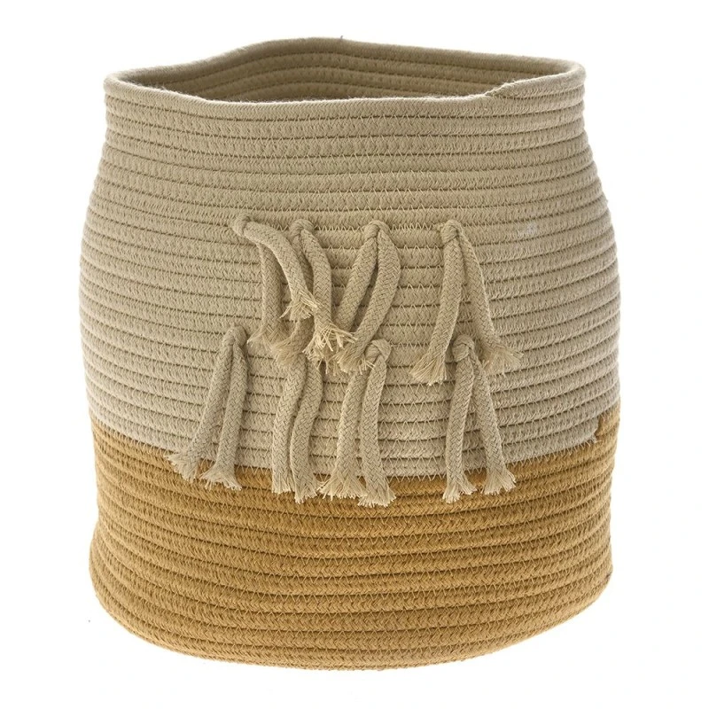 COTTON CREAM BROWN BASKET D24x29CM
