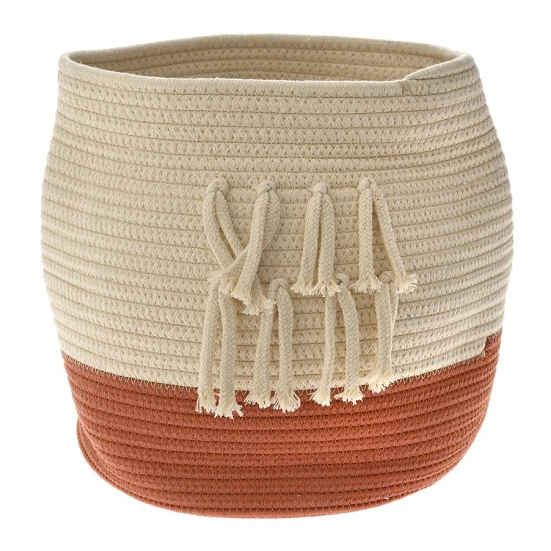COTTON CREAM RED BASKET D24x29CM
