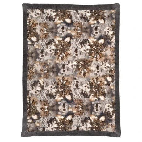 COTTON VELVET LINEN THROW 130X170CM SNOWFLAKE DESIGN