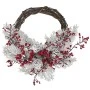 SNOWY WILLOW WREATH WITH RED BERRIES AND PINE CONES 45CM