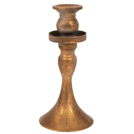 DECO GOLD METAL CANDLE HOLDER WITH GLASS 10X10X45CM