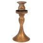 DECO GOLD METAL CANDLE HOLDER WITH GLASS 10X10X45CM