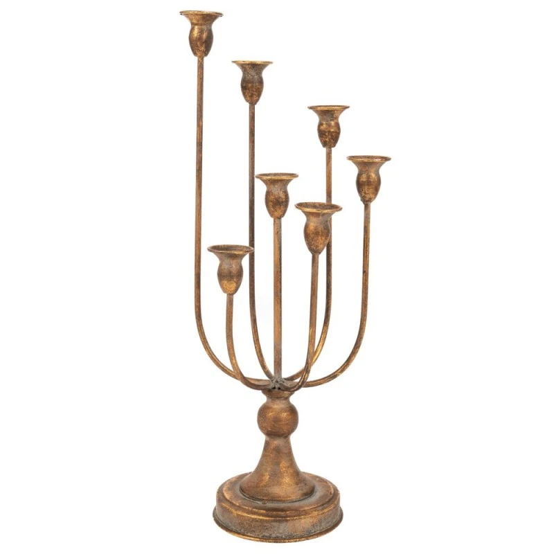 DECO GOLD ALUMINIUM 7 ARM CANDLELABRA 20X20X51CM