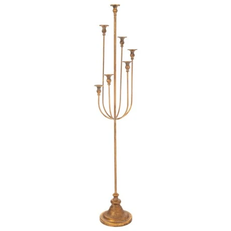 DECO GOLD ALUMINIUM 7 ARM CANDLELABRA 30Χ30X140CM