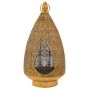 GOLD METAL CANLEHOLDER WITH GLASS 25X25X50CM