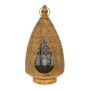 GOLD METAL CANDLE HOLDER WITH GLASS D20X42,5CM